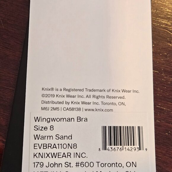 NWT KNIX WingWoman Contour Bra sz 8 Warm Sand - Picture 4 of 9